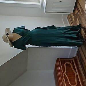 Emerald Green Satin Gown